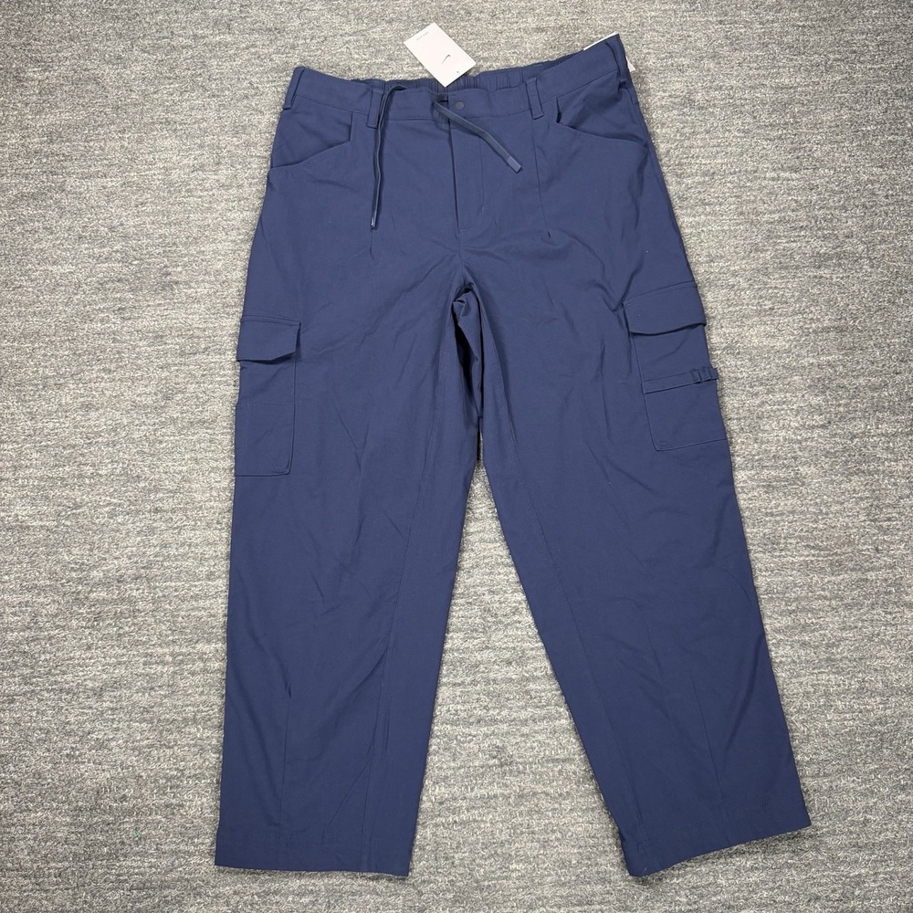 Nike Fairway Fresh Dri-FIT Loose Golf Pants Men Large Blue Cargo Drawstring NEW